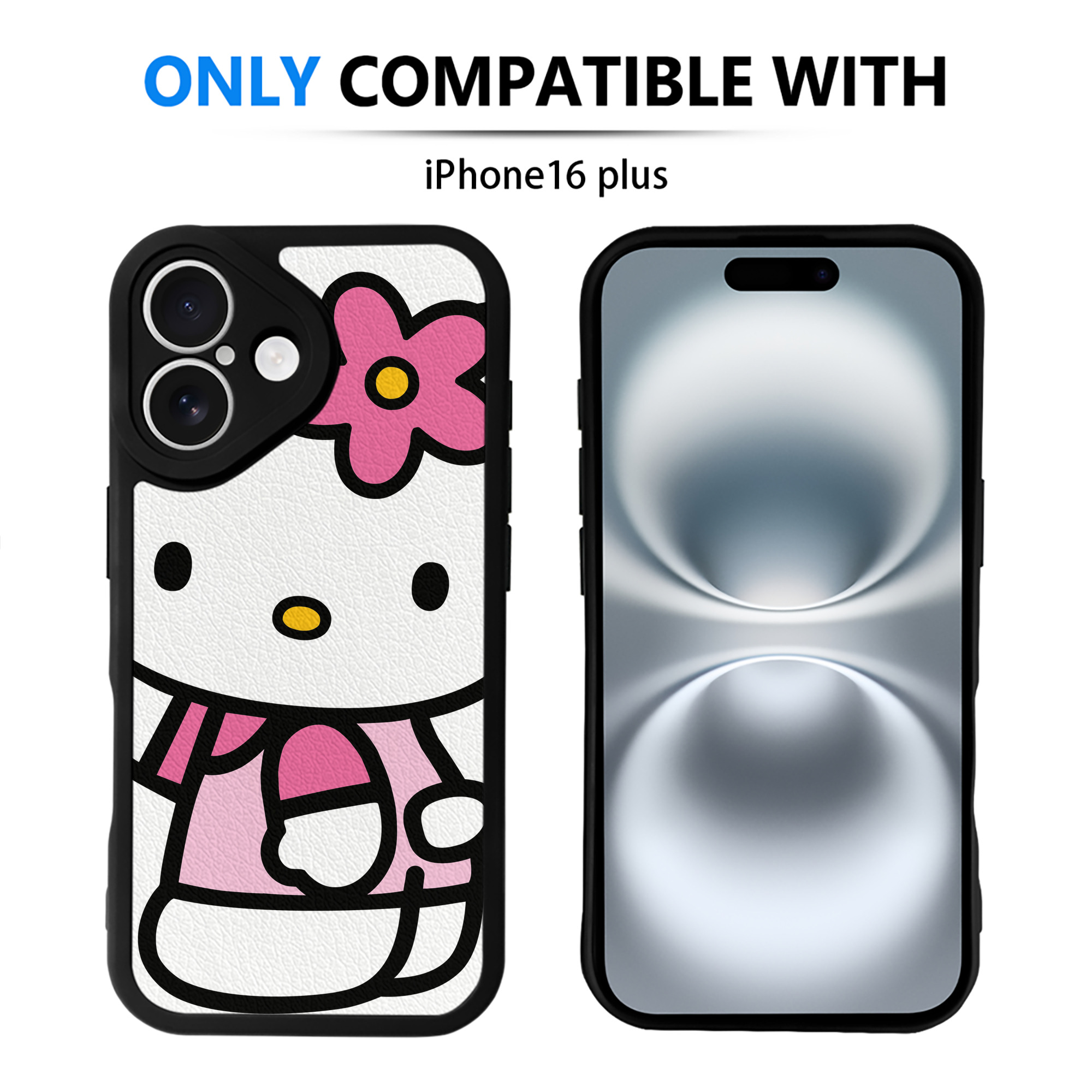 （画像用） Hello Kitty ハローキティ 【iPhone 16シリーズ対応】シリコンスマホケース（レザー調） 材質：シリコン
